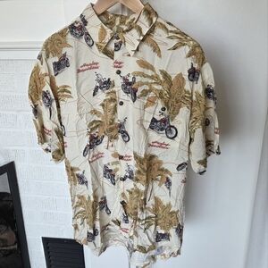Vintage Harley Davidson Hawaiian Button Up Shirt Mens Size XL